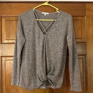 Stitch Fix blouse light gray/pink color. Like new, only worn once.